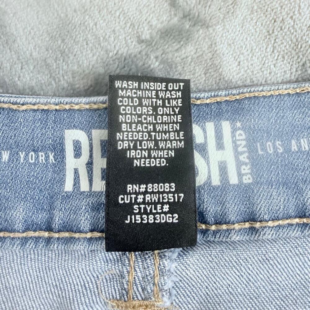 Super High Rise Jean Shorts 3/26 Rewash Vintage Reunion Frayed Hem Stretch Booty - Picture 5 of 16